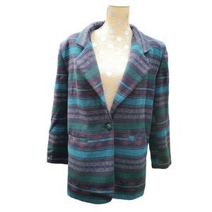 Vintage Southwestern Wool 90s Geo Aztec tribal pattern Blazer Braetan